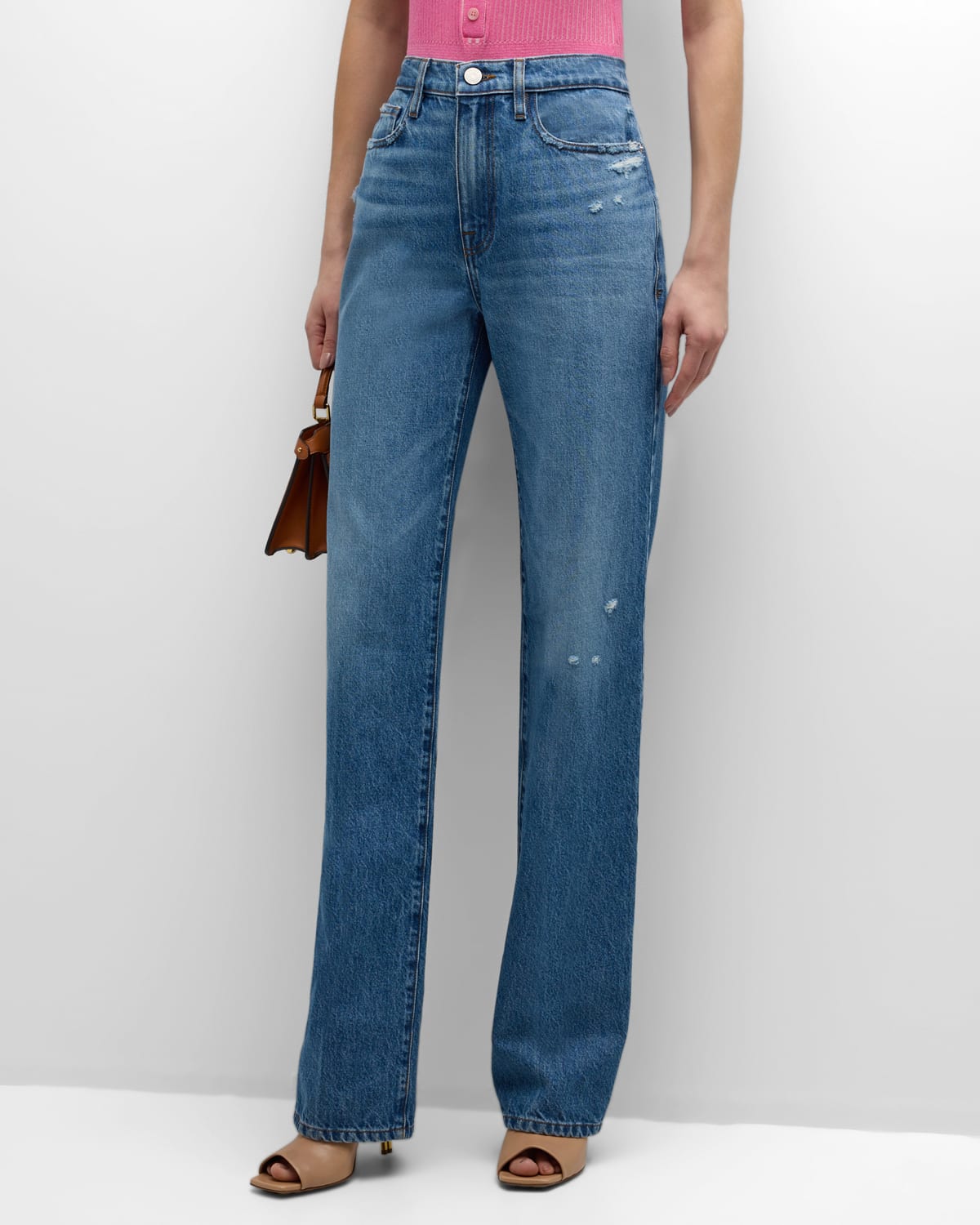 Shop Frame Le Jane Straight-leg Jeans In Mariner