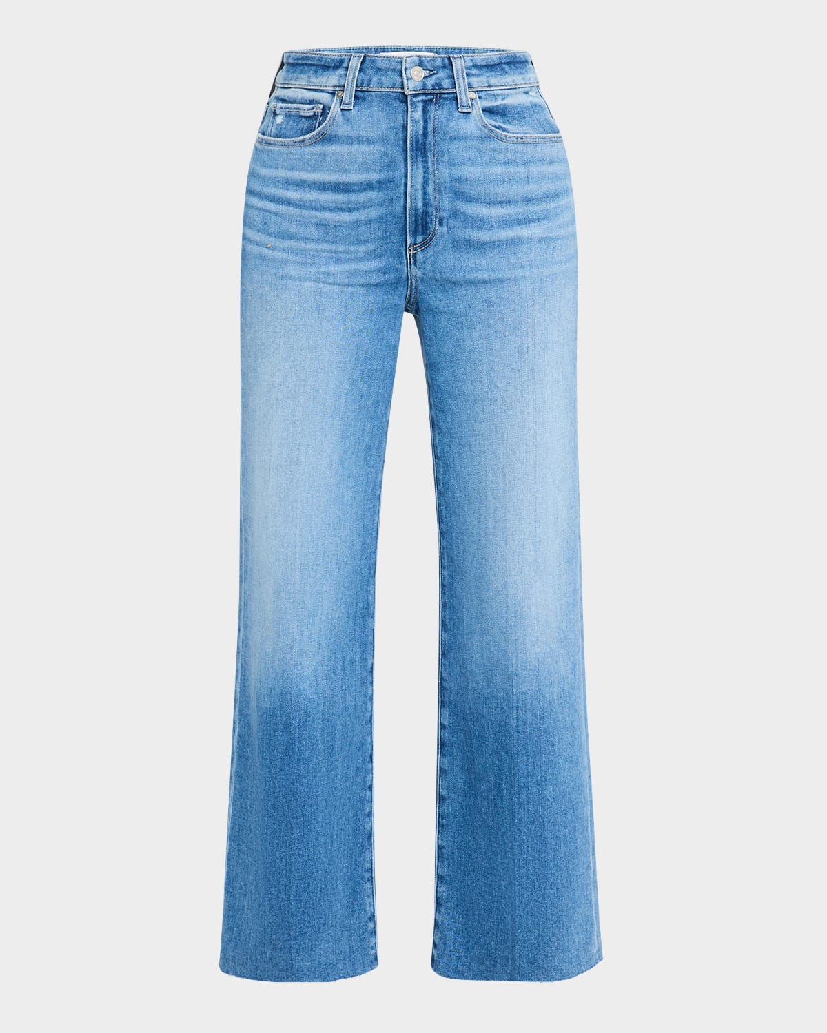 Paige Womens Familia Eco Harper Wide-leg High-rise Stretch-denim Jeans In Flamenco Distressed