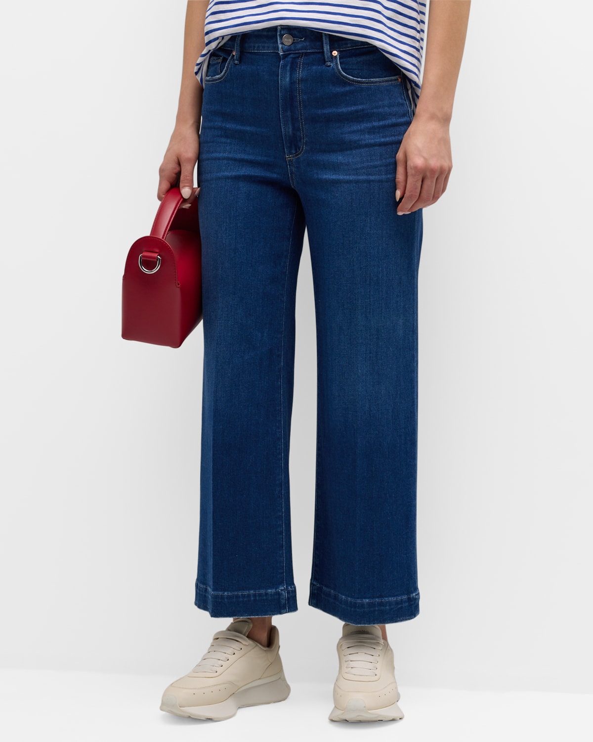 Shop Paige Anessa Wide-leg Jeans In Sancerra