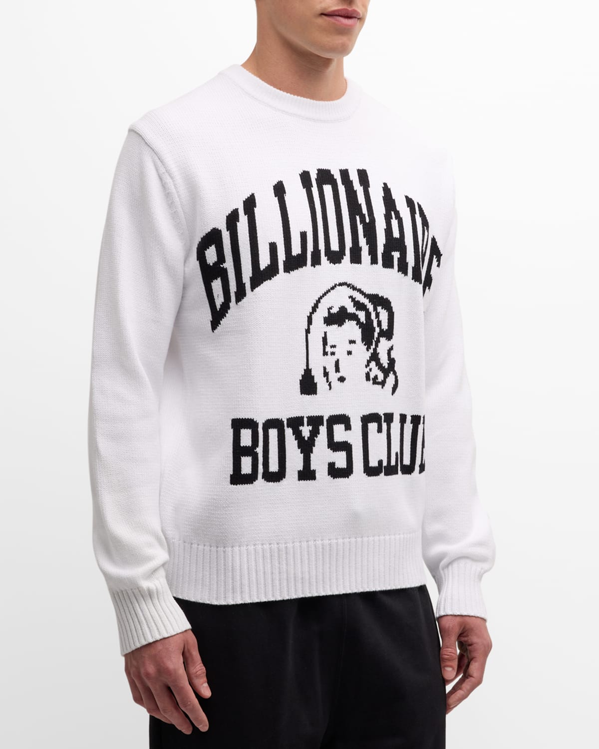 Billionaire Boys Club Men's Bb Campus Knit Crewneck Sweater In White