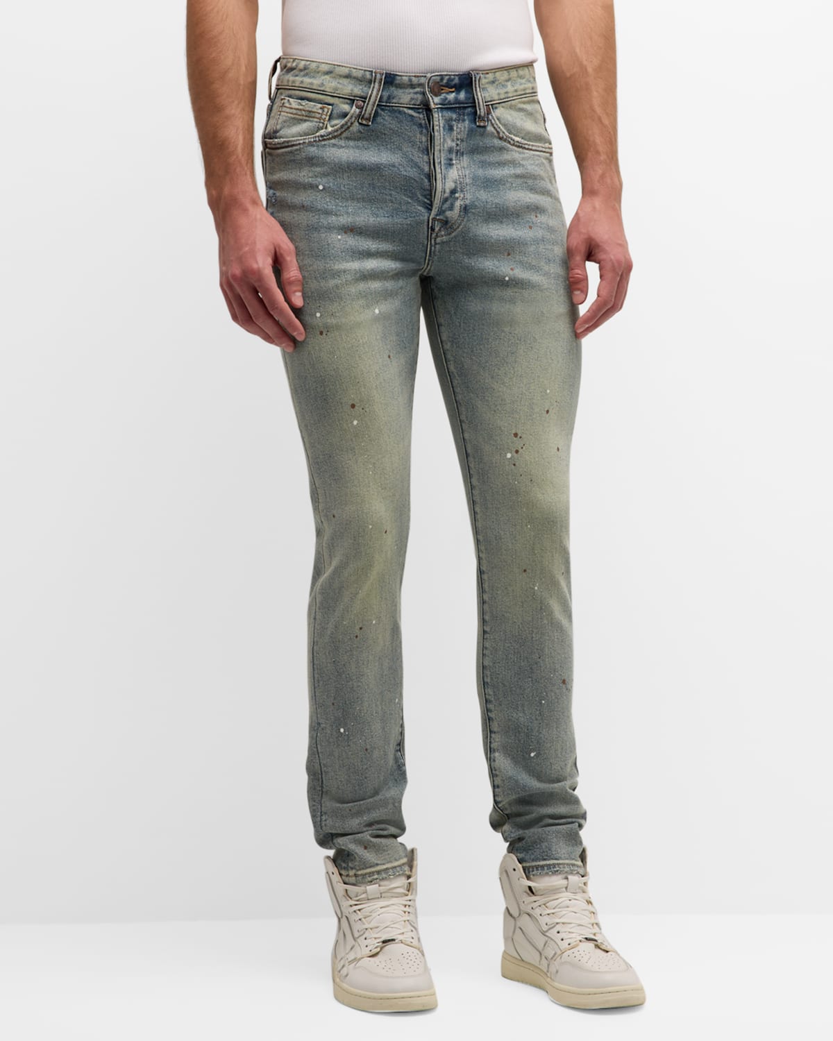 Men's Lunar Speckled Slim-Fit Denim Jeans
