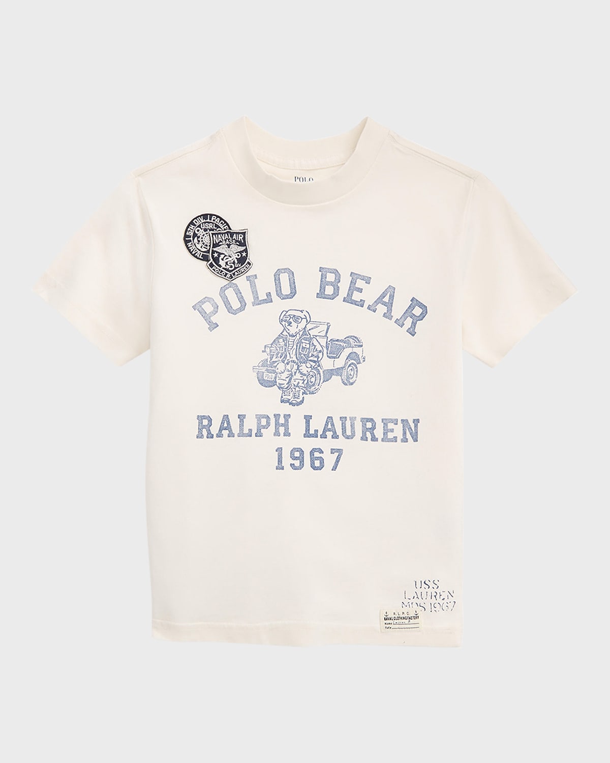 Ralph Lauren Kids' Boy's Logo-print Jersey T-shirt In White
