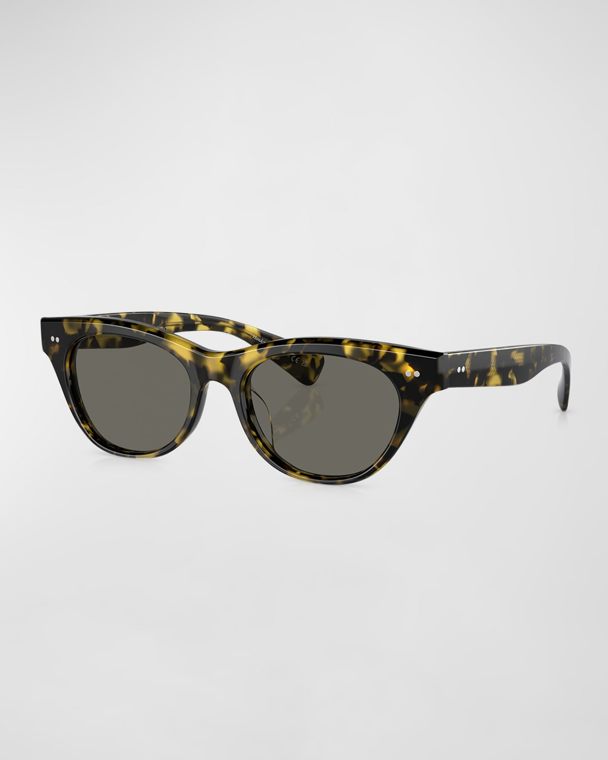 Shop Oliver Peoples Avelin Havana Acetate Butterfly Sunglasses In Grey