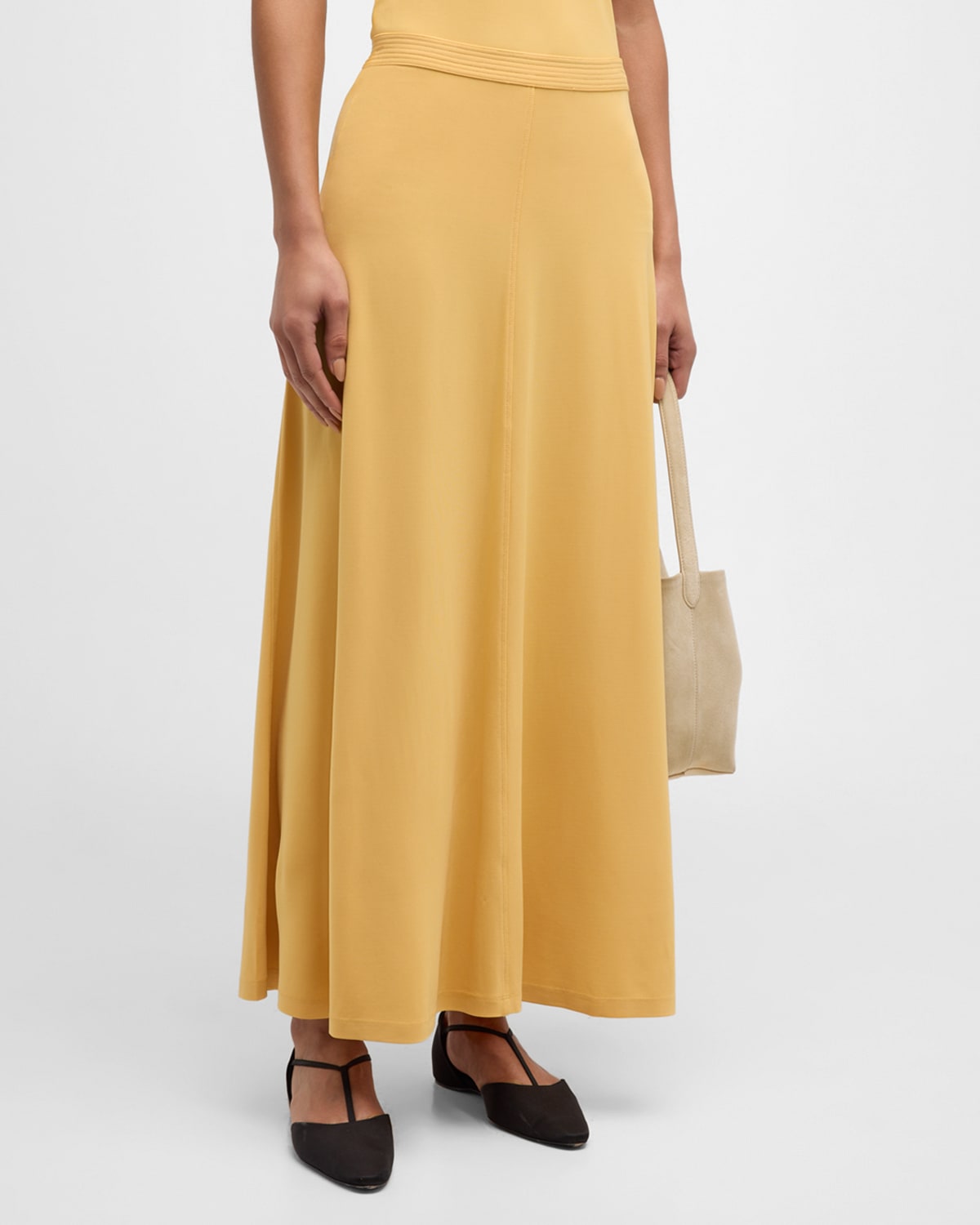 Shop Totême Fluid Jersey A-line Maxi Skirt In Dark Beige
