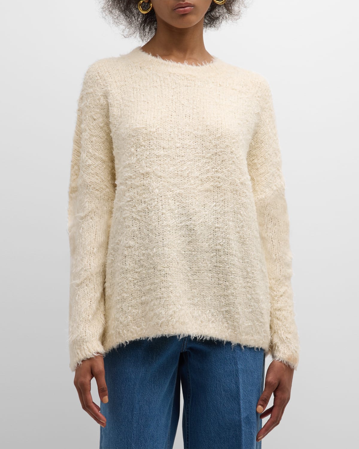 Totême Boxy Silk Knit Sweater In Neutral