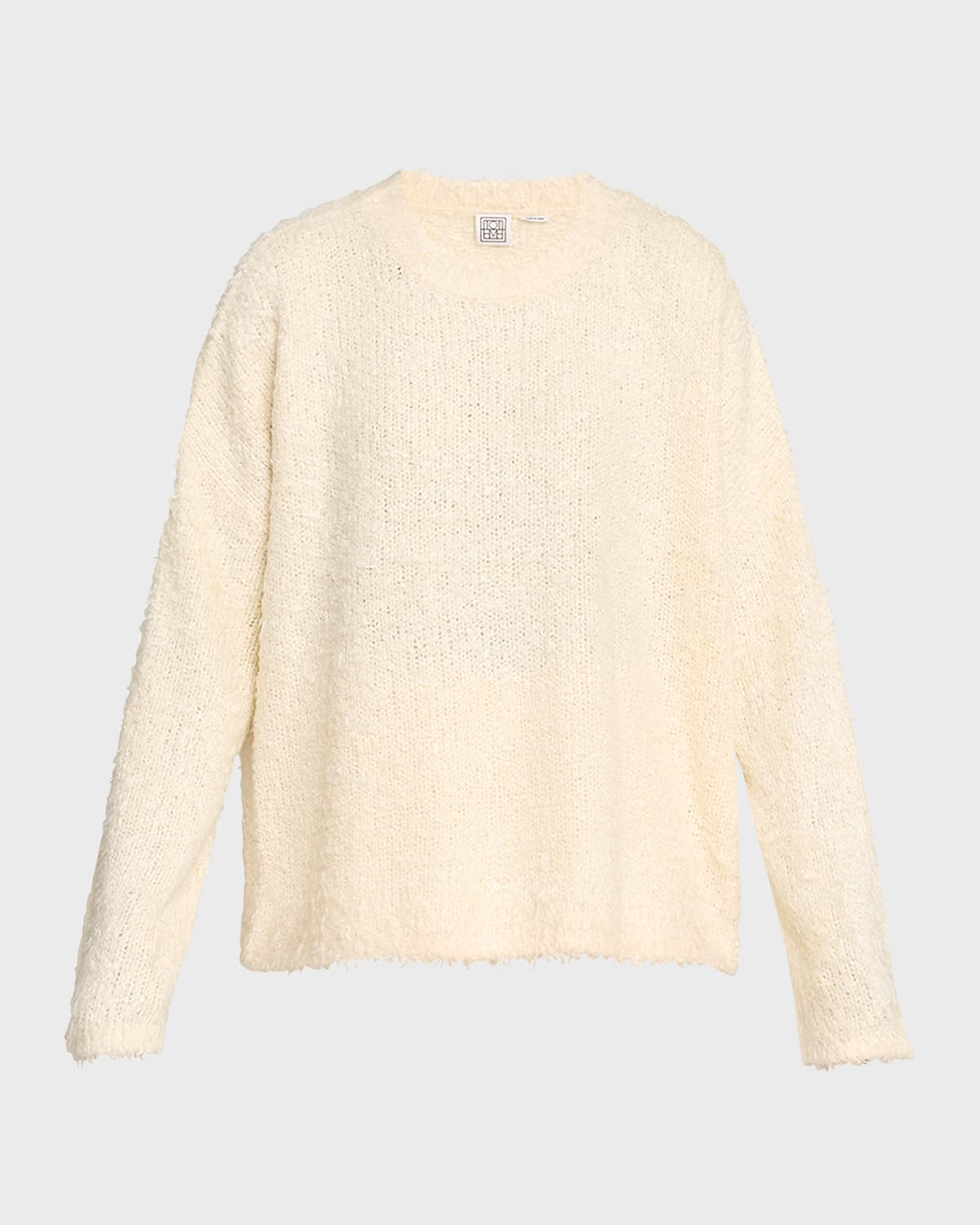 Totême Boxy Silk Knit Sweater In Open White