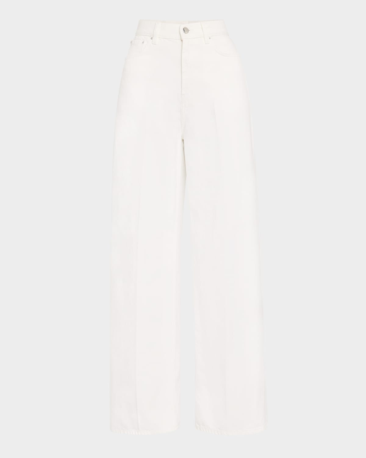 Totême High-rise Straight-leg Press-creased Denim Jeans In White