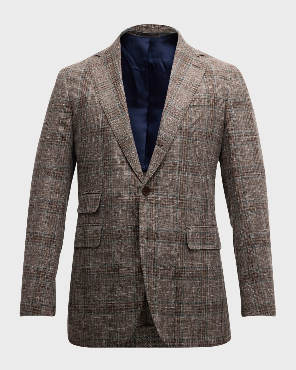 Shop Sid Mashburn Men's Kincaid No. 2 Plaid Hopsack Sport Coat In Brn Blu Pl