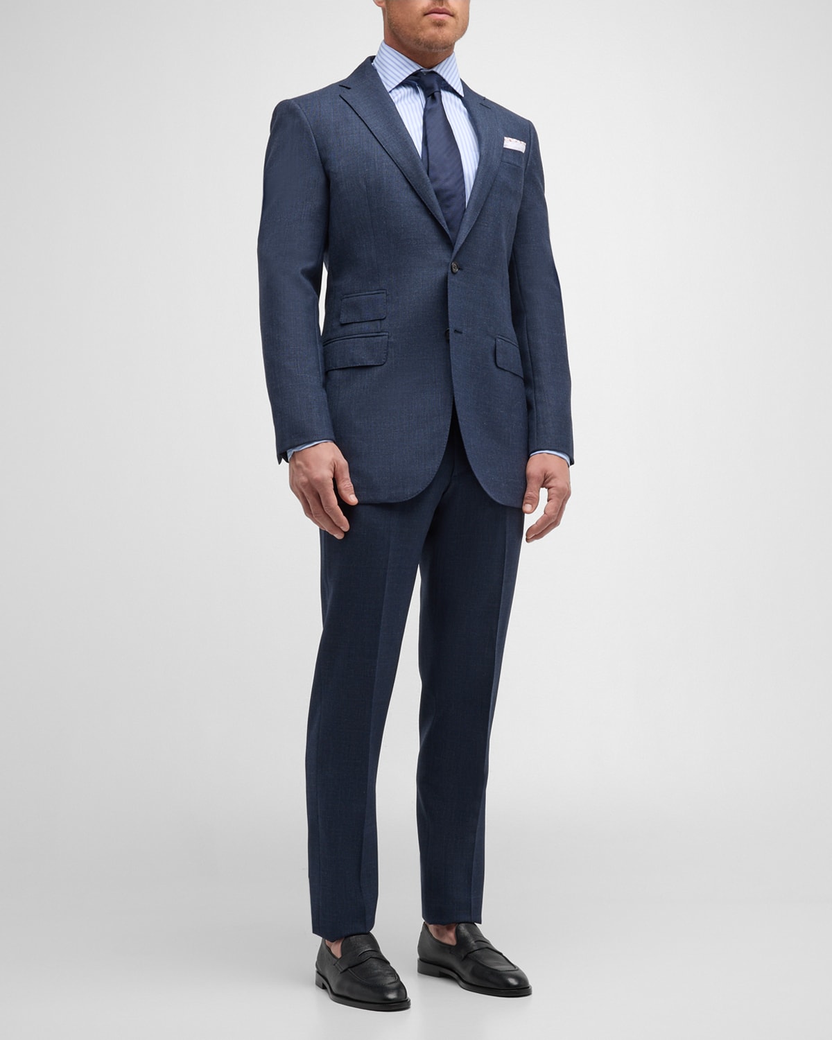 Shop Sid Mashburn Men's Kincaid No. 3 High Twist Wool Suit In Airforce