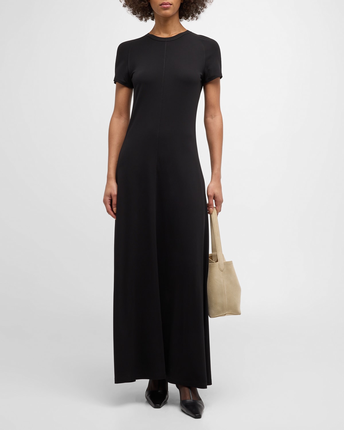 Shop Totême Fluid Jersey Maxi Dress In Black