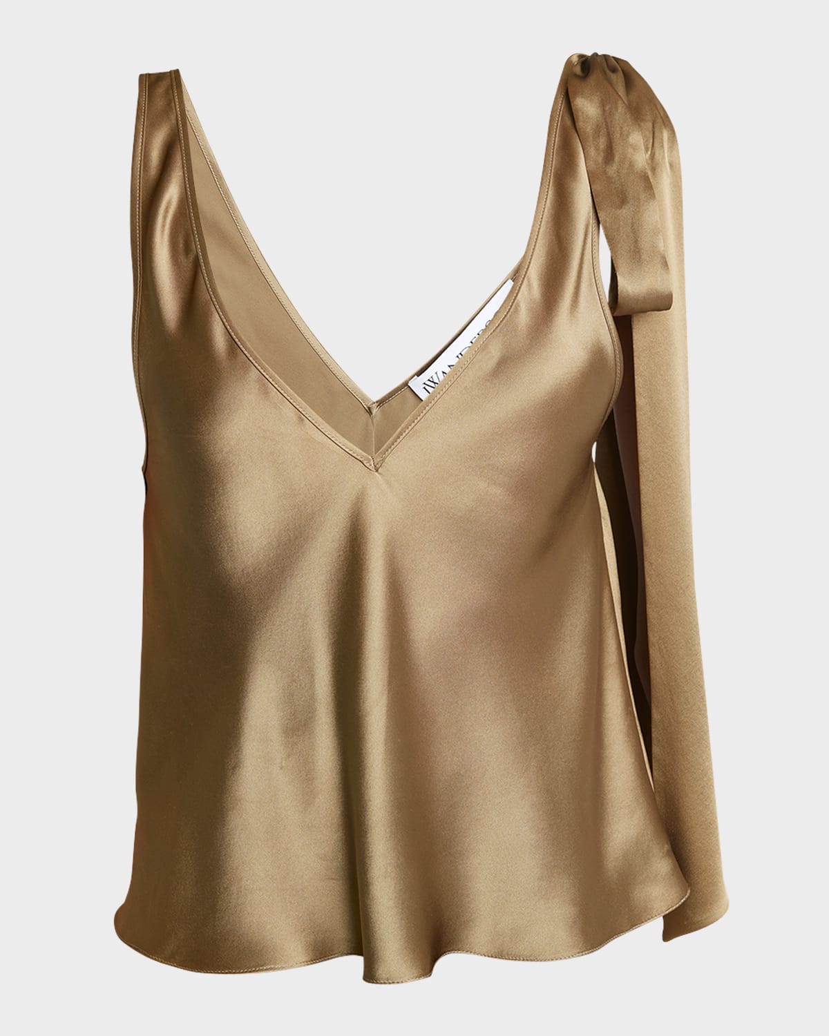 Jw Anderson Sleeveless Silk Top In Light Olive