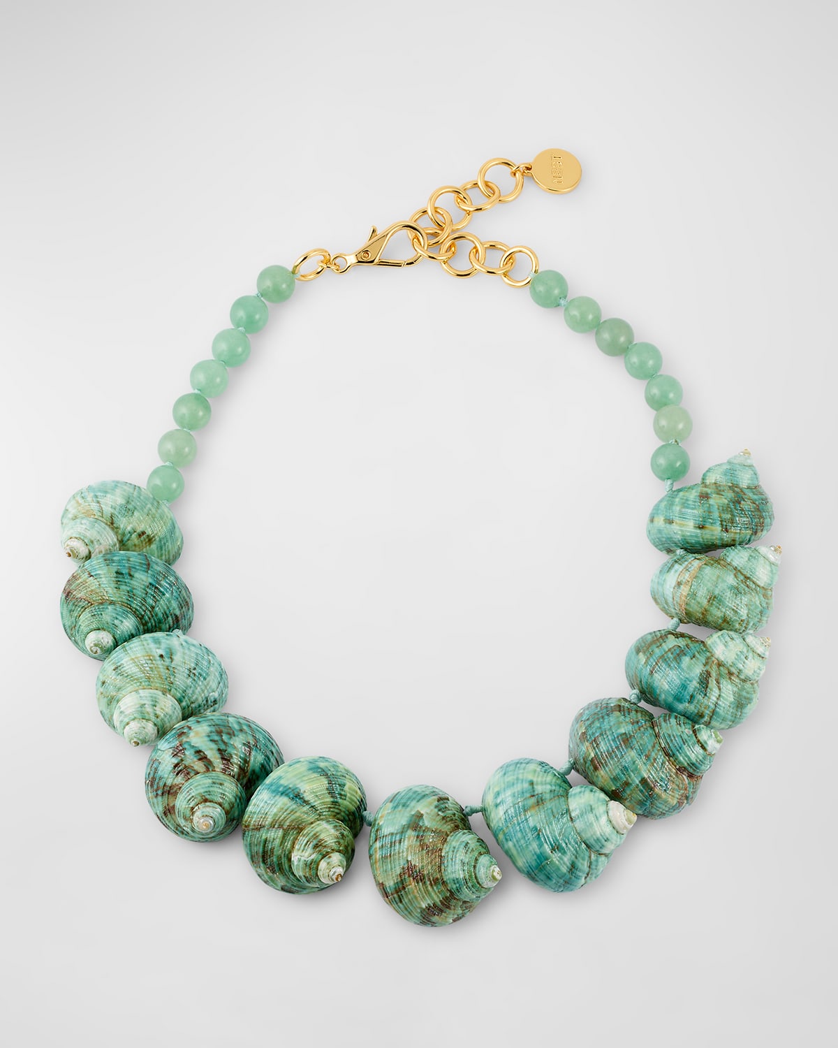 Green Seashell Jade Statement Necklace
