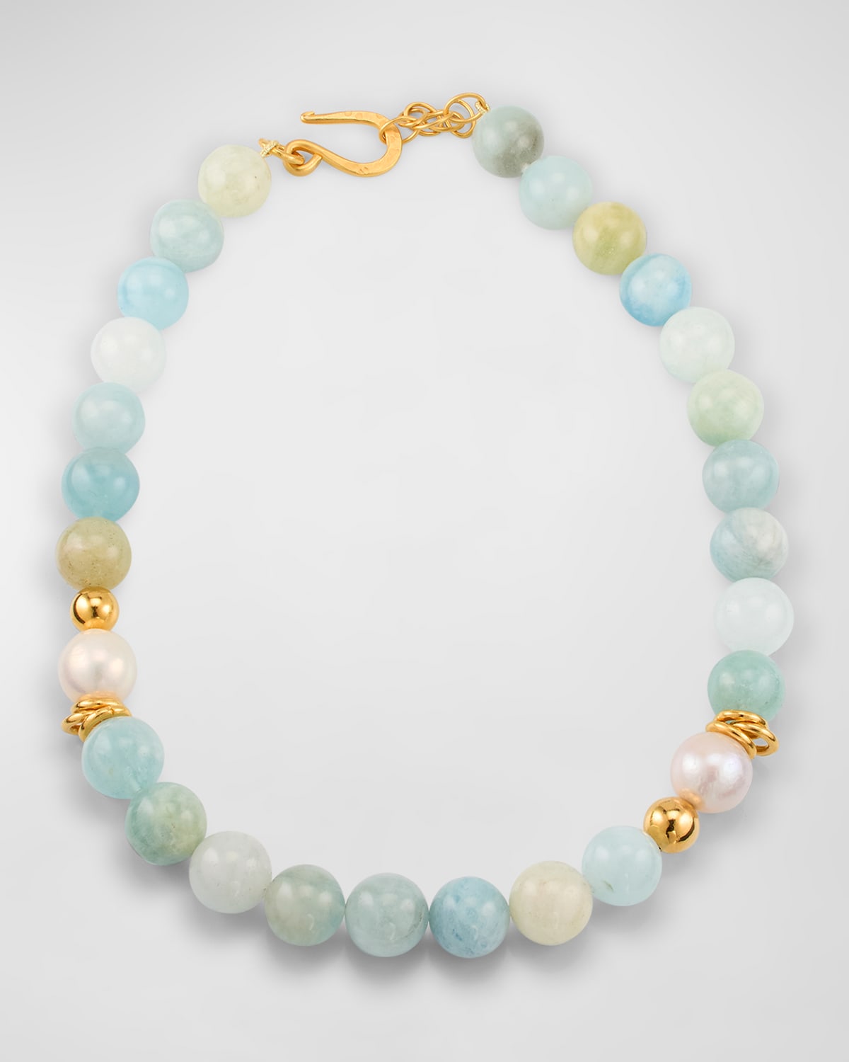 Dina Mackney Aquamarine And Pearl Necklace In Blue