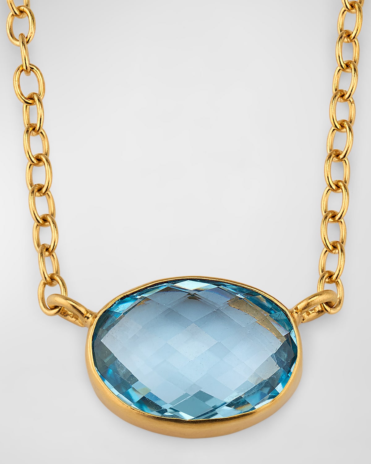 Faceted Blue Topaz Choker Necklace