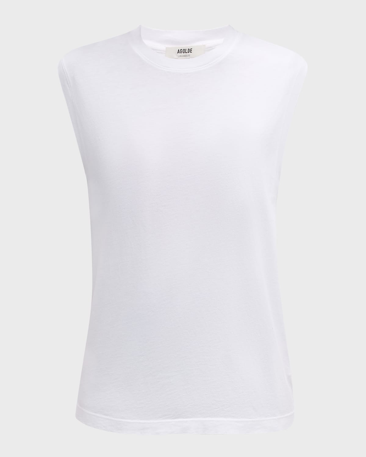 Shop Agolde Raya Cotton Muscle Tee In White