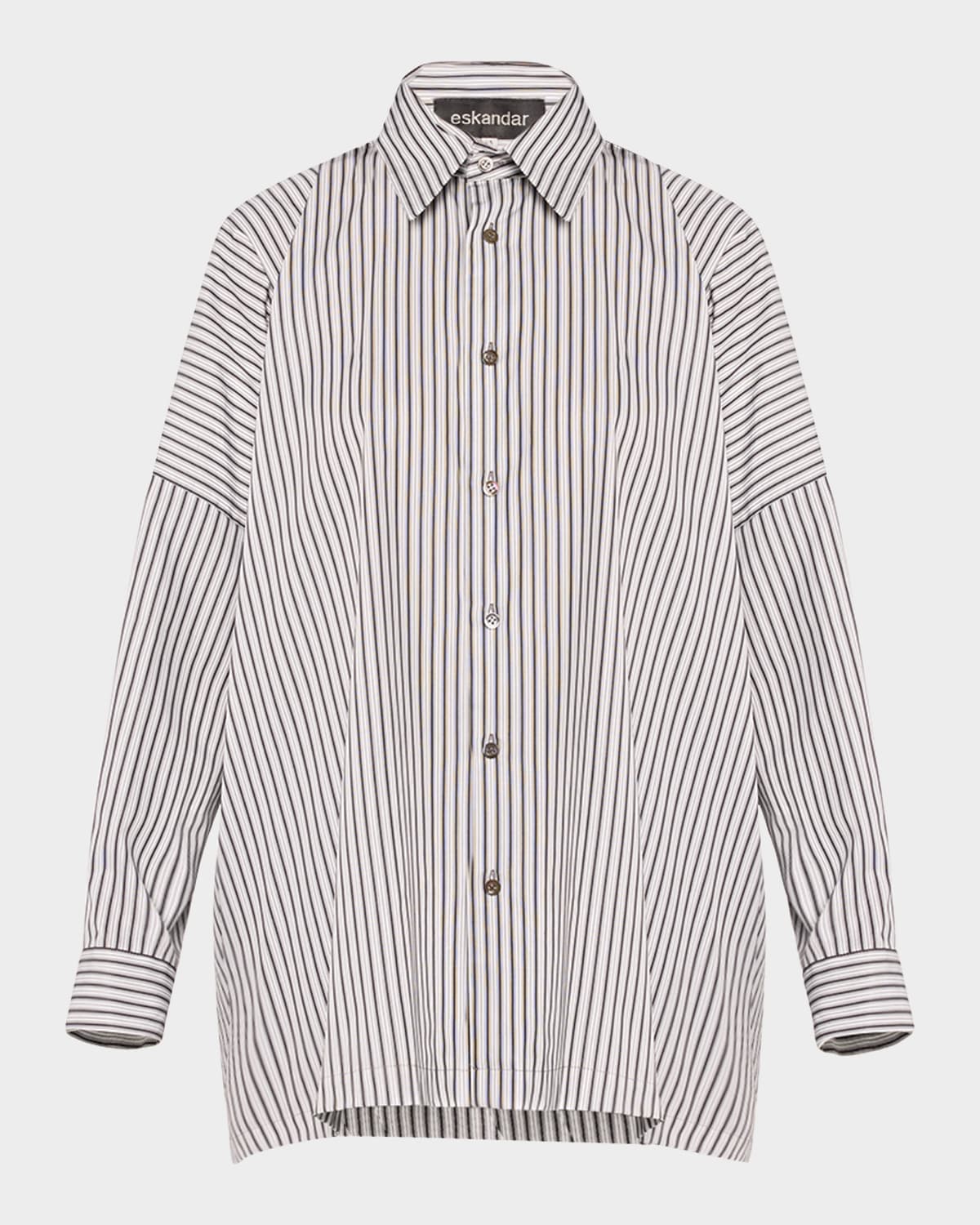 ESKANDAR WIDE LONGER BACK SHIRT WITH STRIPES 