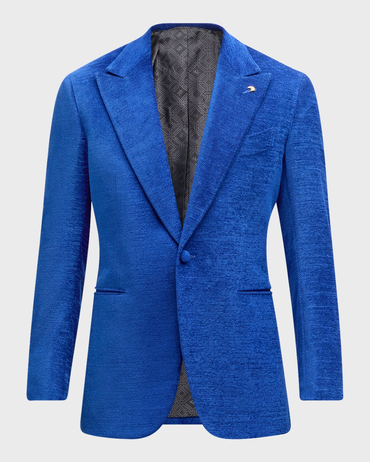 Men's Velvet Peak-Lapel Sport Coat