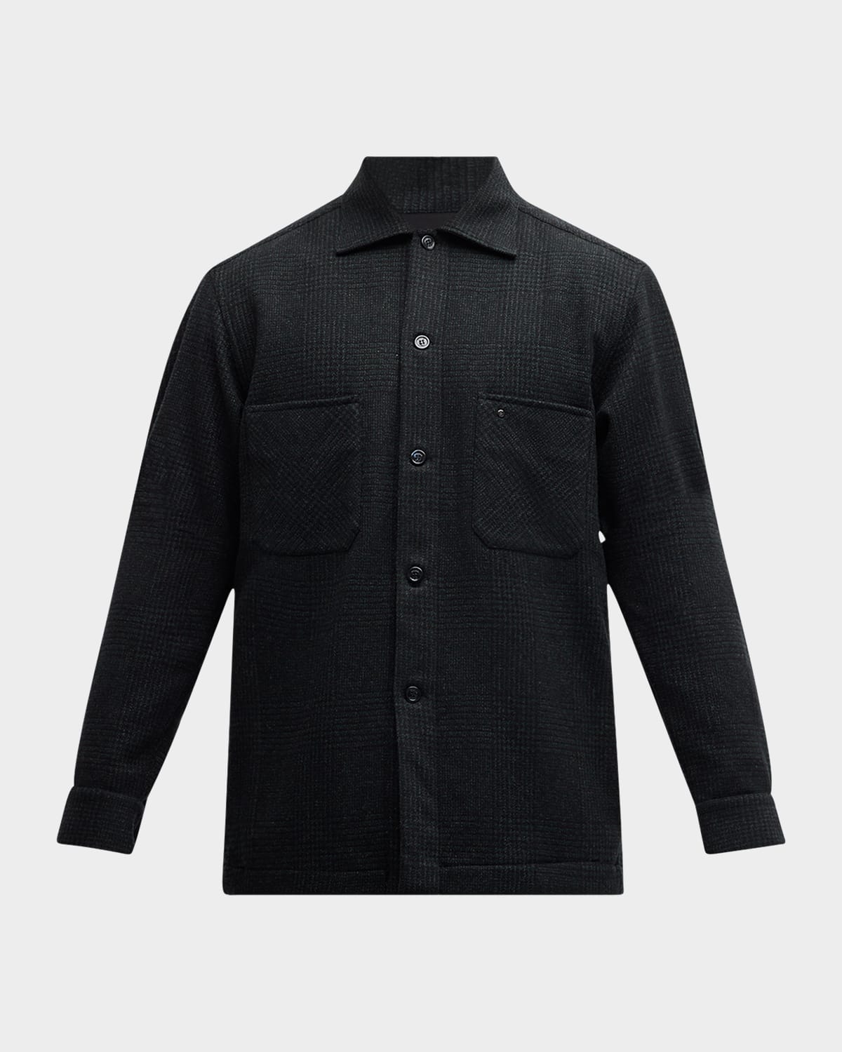 Men's Wool-Cashmere Plaid Overshirt