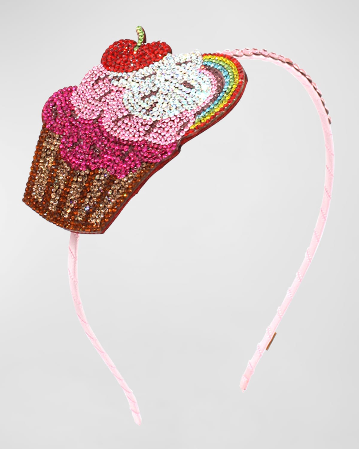 Bari Lynn Girl's Cupcake Rainbow Crystal Emoji Headband In Multi