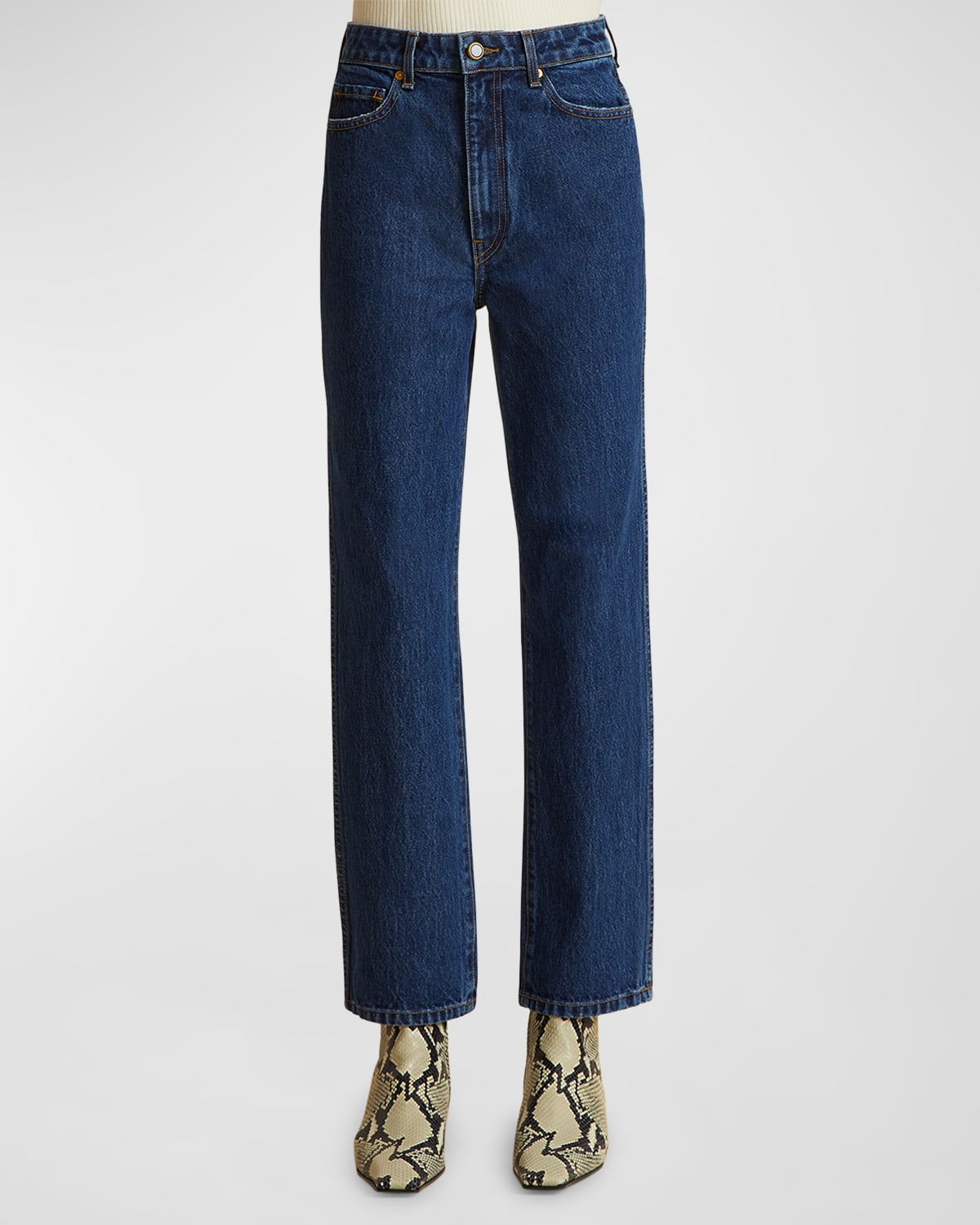 Khaite Abigale Mid-rise Slim-fit Jeans In Montgomery