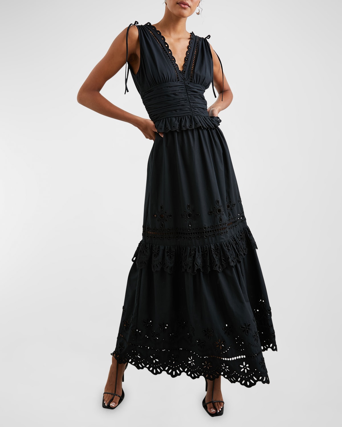 Shop Rails Esmeralda Embroidered Maxi Dress In Black