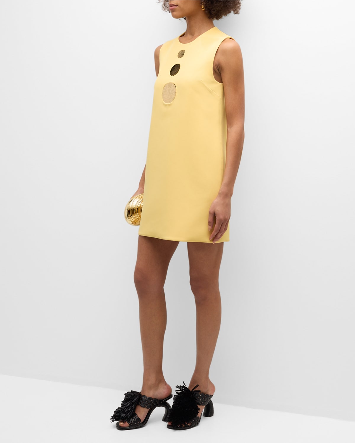 Shop Alexis Vango Sleeveless Embellished Mini Shift Dress In Mimosa