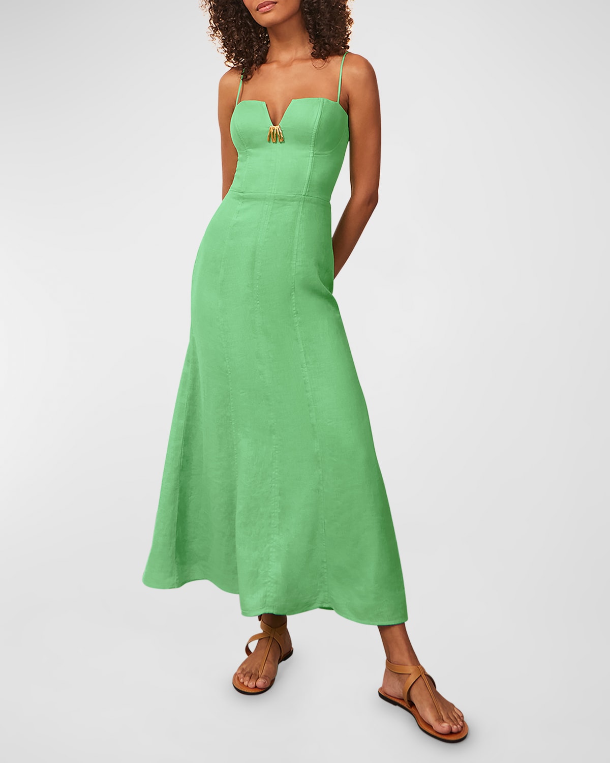 Shop Vix Solid Lilith Maxi Dress In Seaside