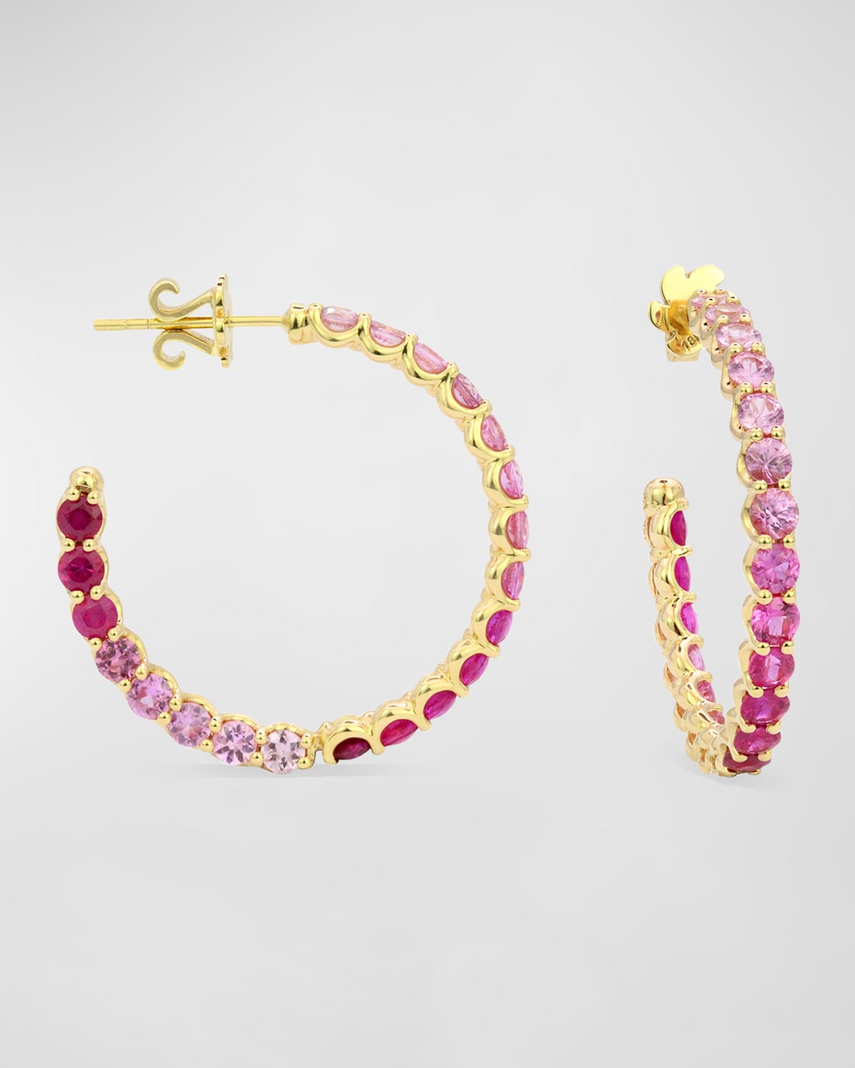 The Idol 18K Gemstone Hoop Earrings