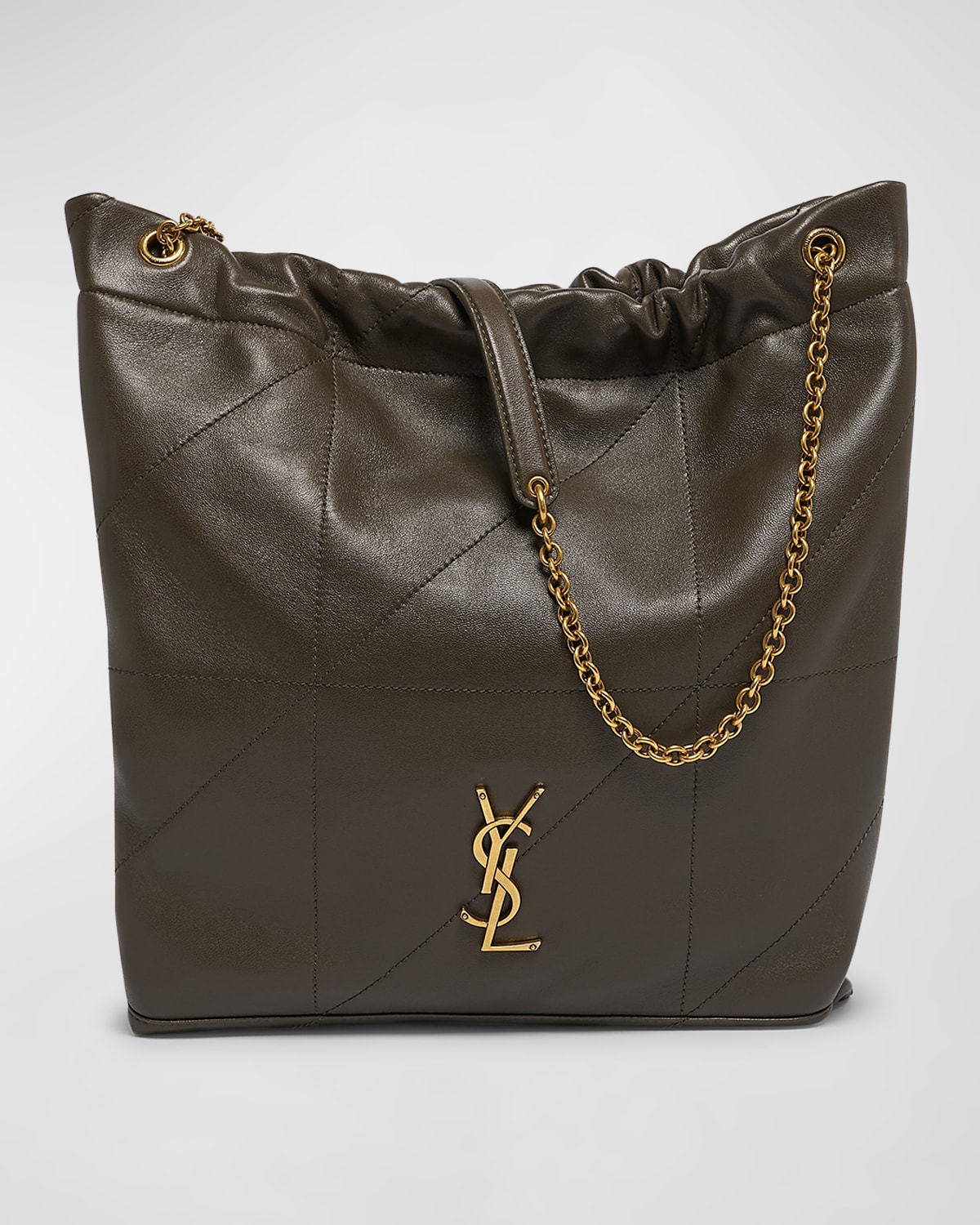 Saint Laurent Jamie 4.3 Pochon Ysl Shoulder Bag In Quilted Leather In Light Musk