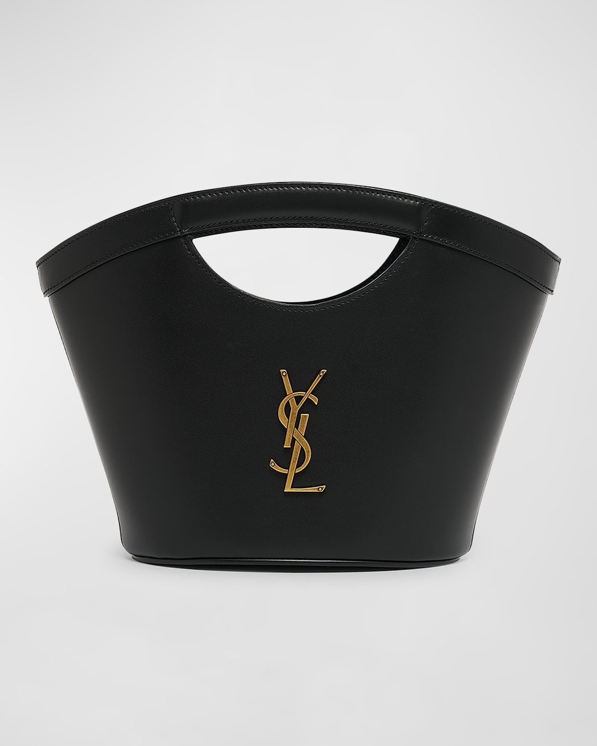 Saint Laurent Mini Ysl Top-handle Bag In Leather In Black