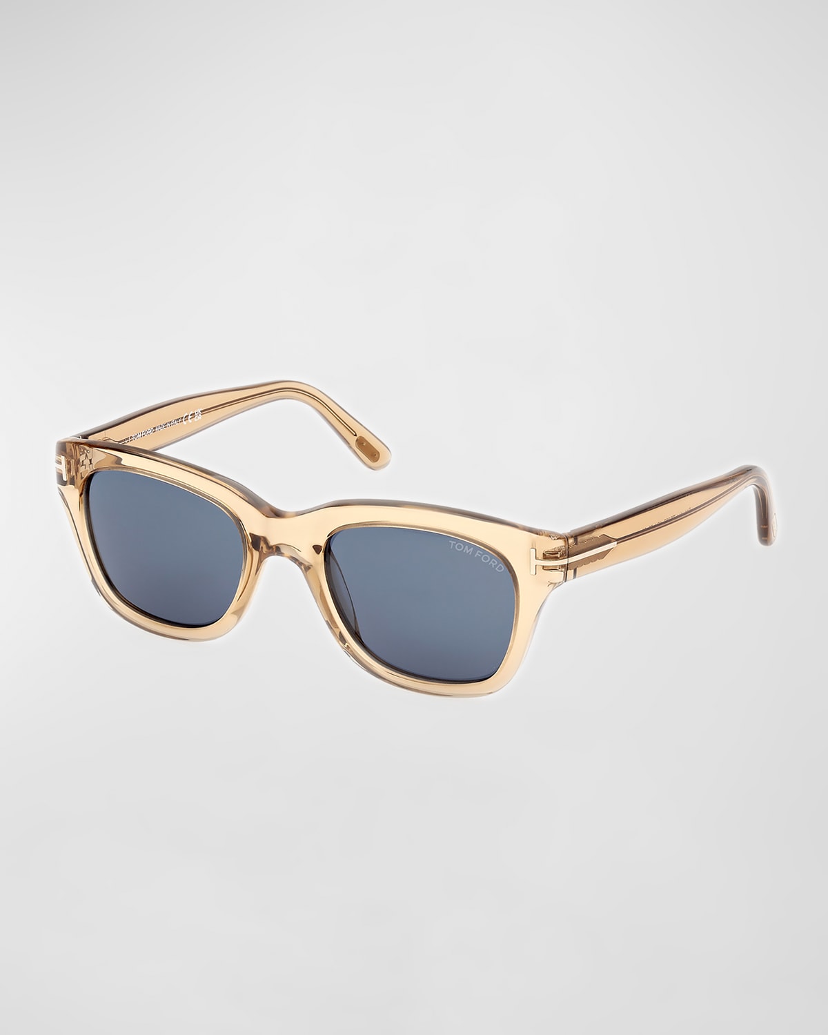 Shop Tom Ford Men's Snowdon Acetate Square Sunglasses In Lbrno/blu