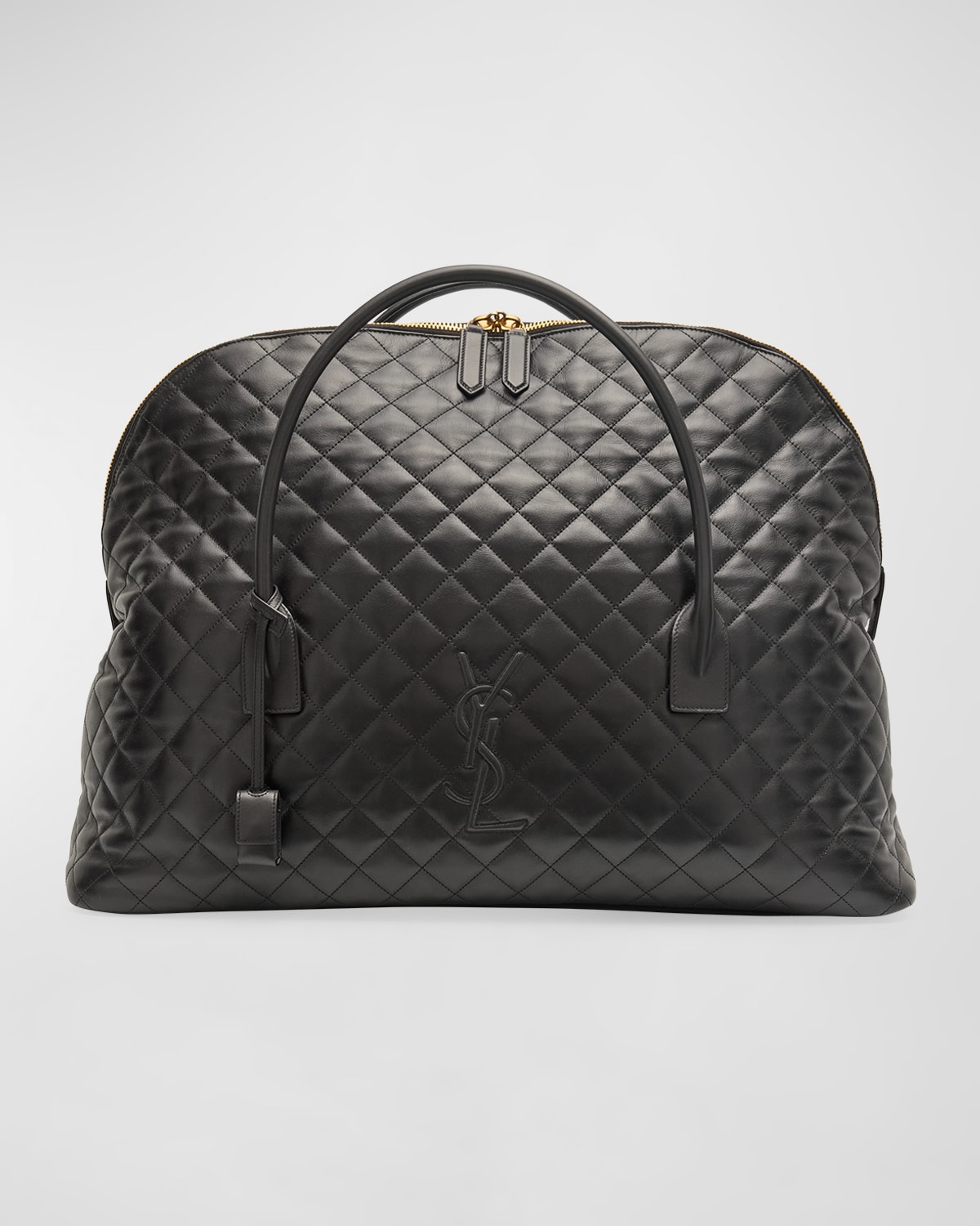 ES Giant Travel Bag in Smooth Quilted Leather with Gold Hardware