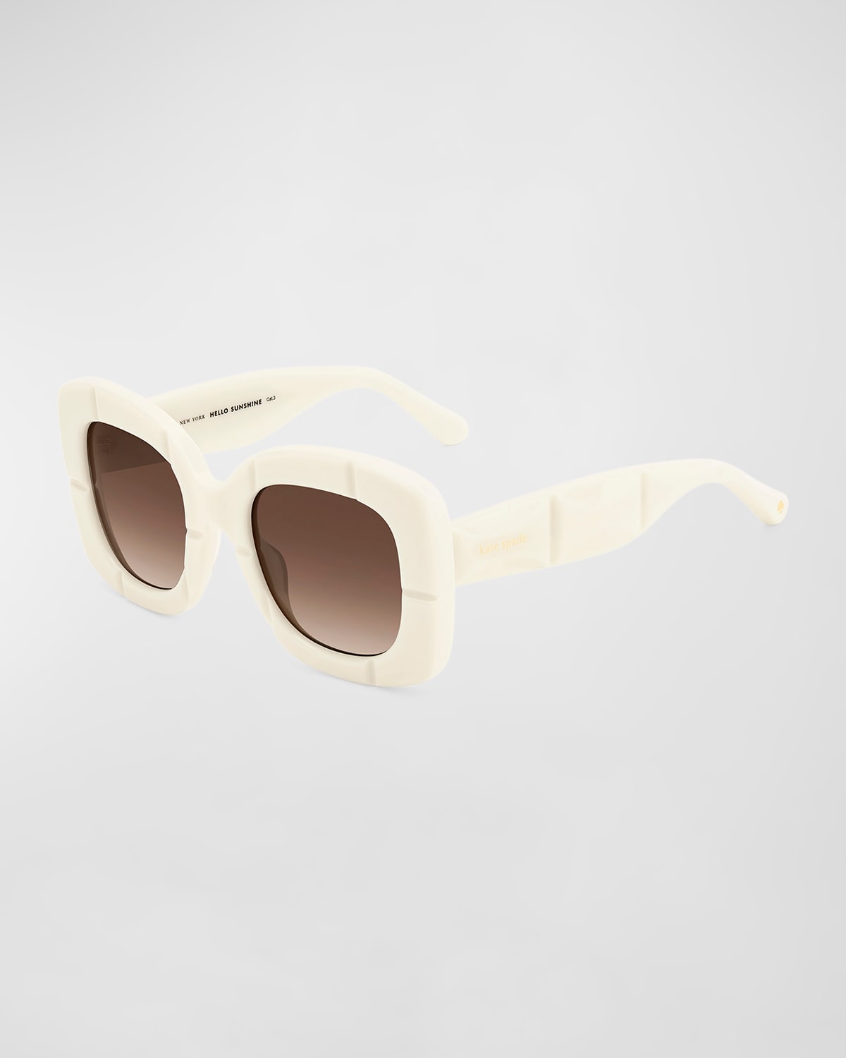 Kate Spade Josey Embossed Acetate Square Sunglasses In Ivory