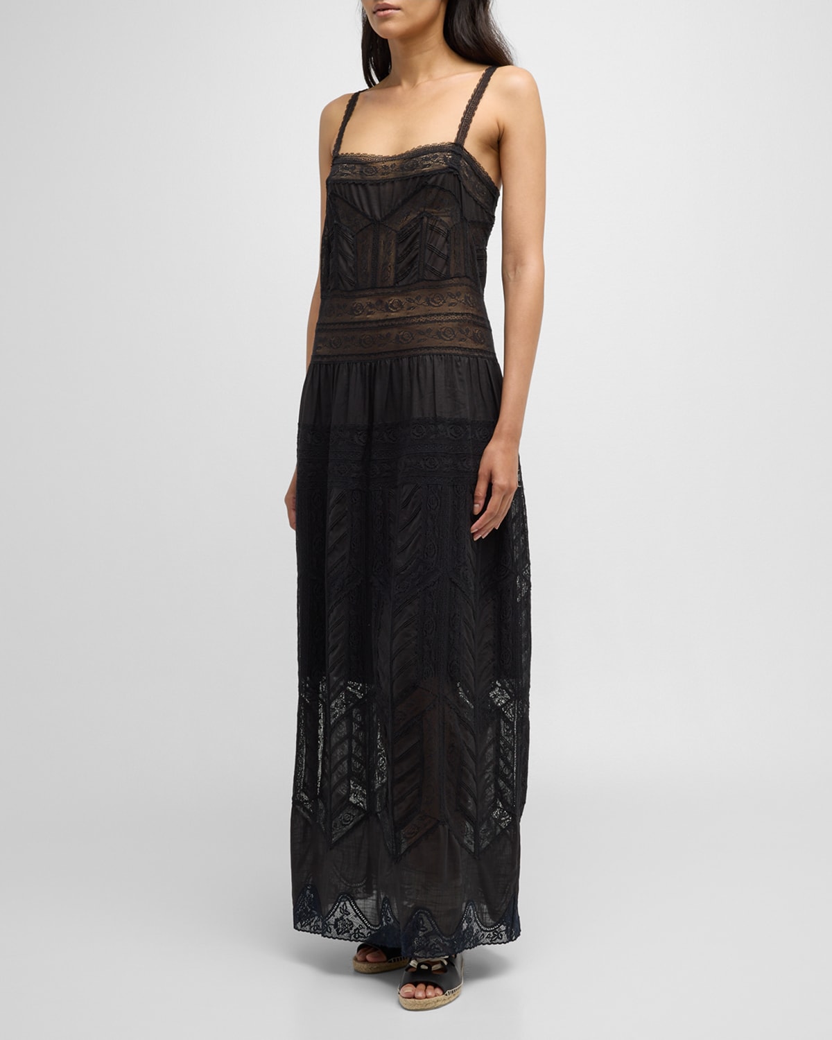 Shop Zimmermann Halliday Lace Trim Slip Dress In Black