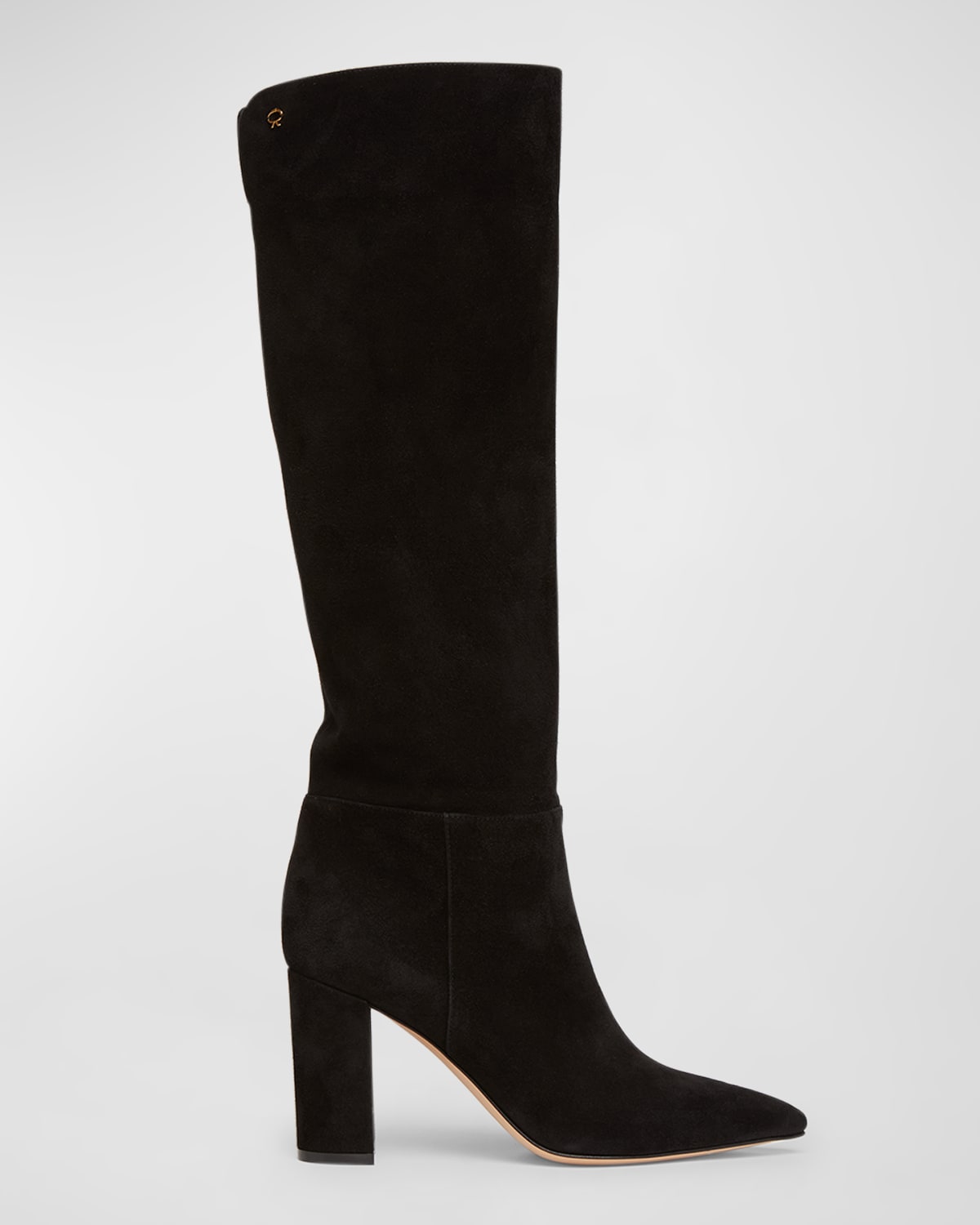 GIANVITO ROSSI PIPER SUEDE BLOCK-HEEL KNEE BOOTS 