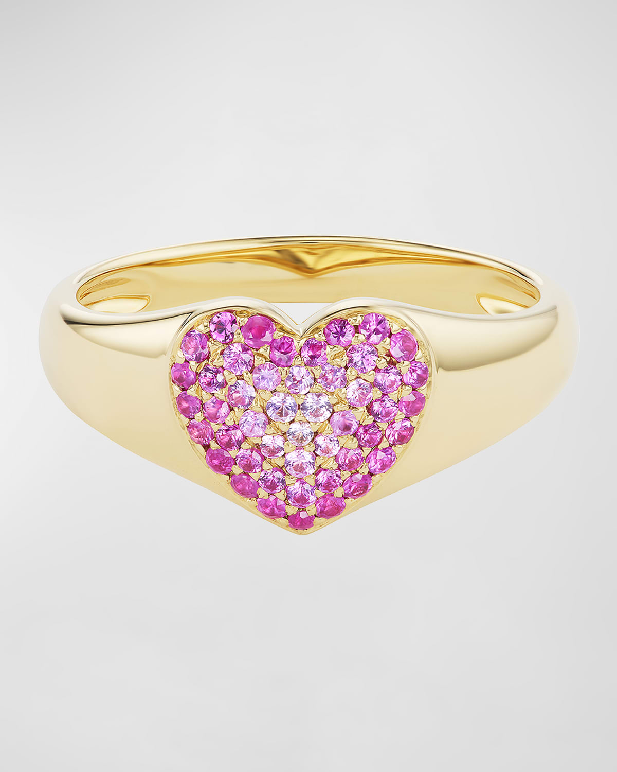 Lucy 18K Yellow Gold Sapphire Pave Heart Ring