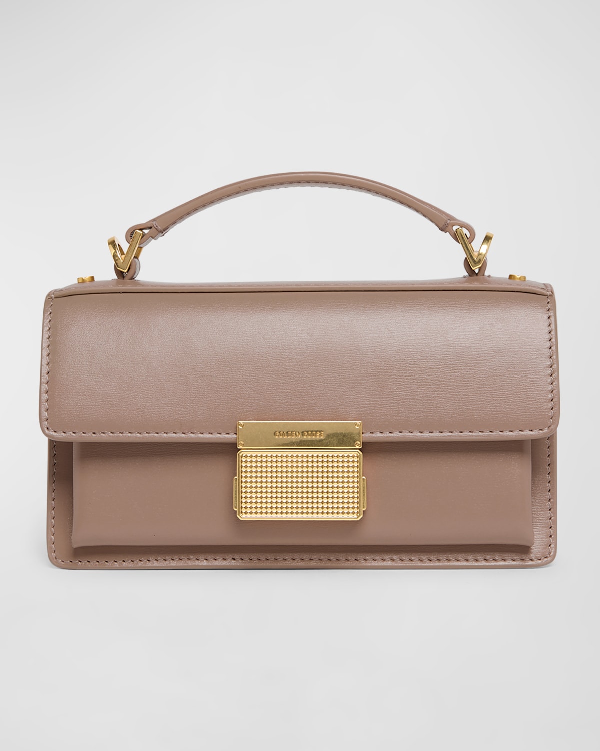 Golden Goose Venezia Small Flap Leather Crossbody Bag In Taupe