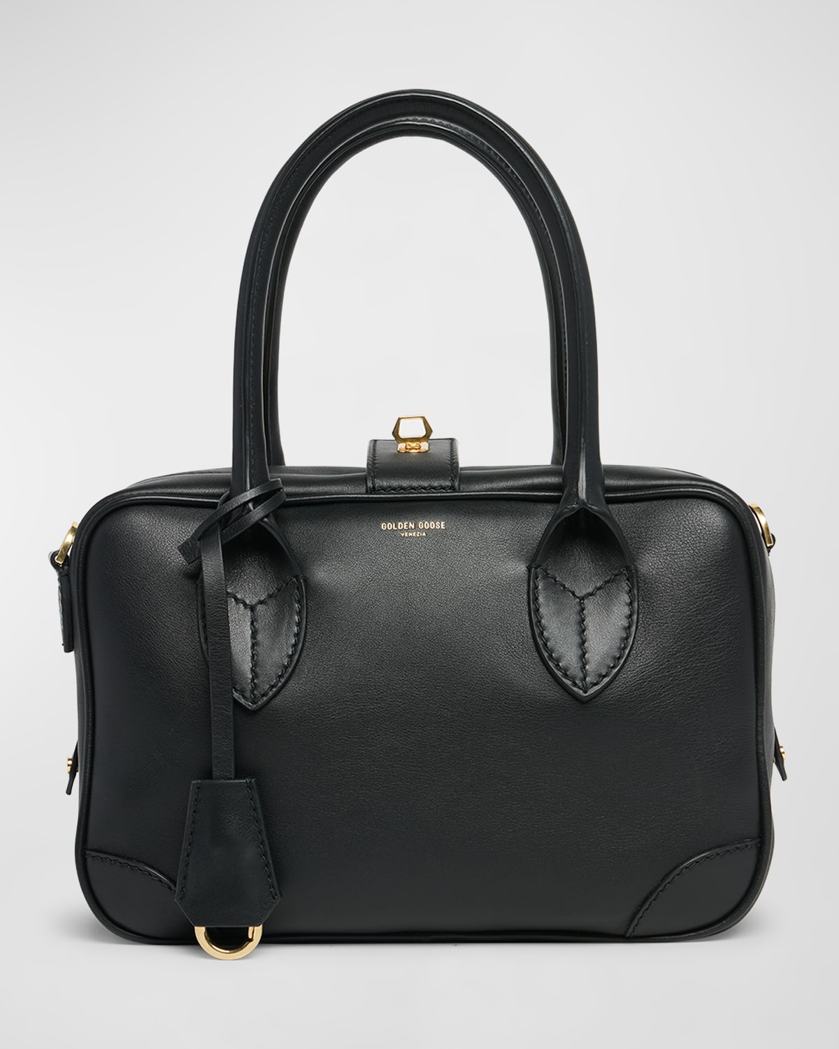 Vita Zip Calf Leather Top-Handle Bag