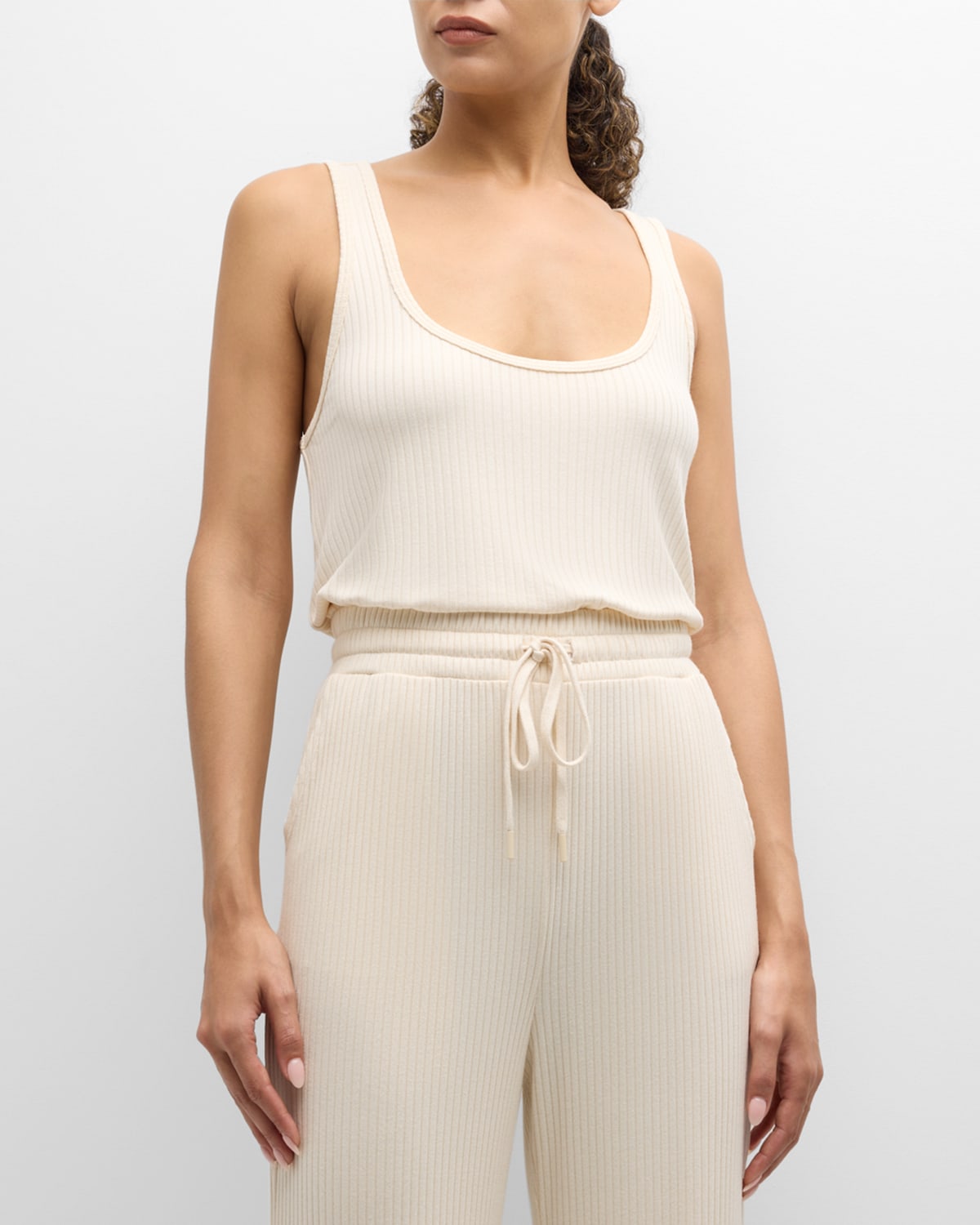Shop Beyond Yoga Well Traveled Ribbed Tank Top In Ivory