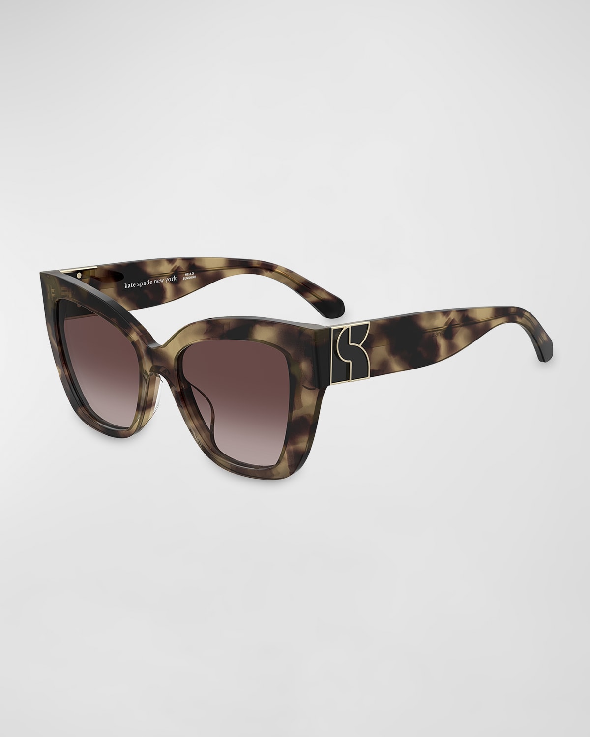 Shop Kate Spade Bexley Acetate Cat-eye Sunglasses In Hvn