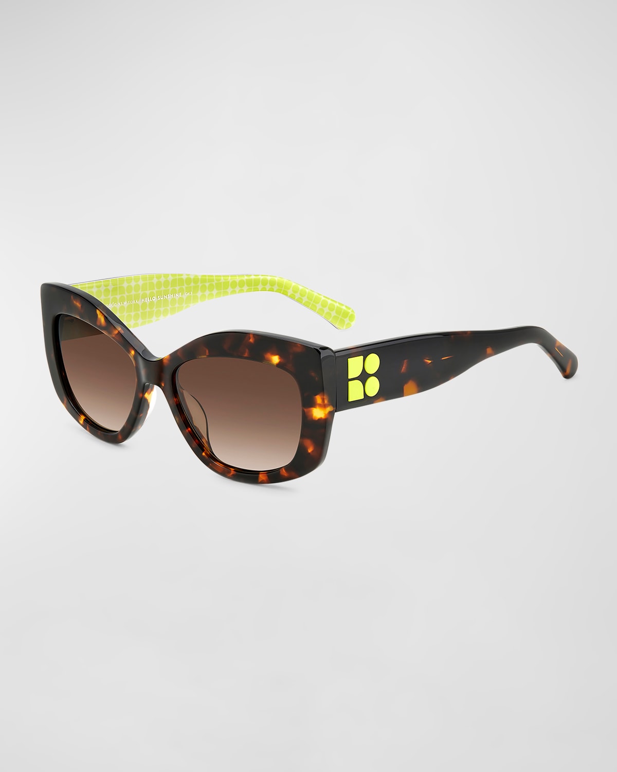 Shop Kate Spade Frida Acetate Butterfly Sunglasses In Hvn
