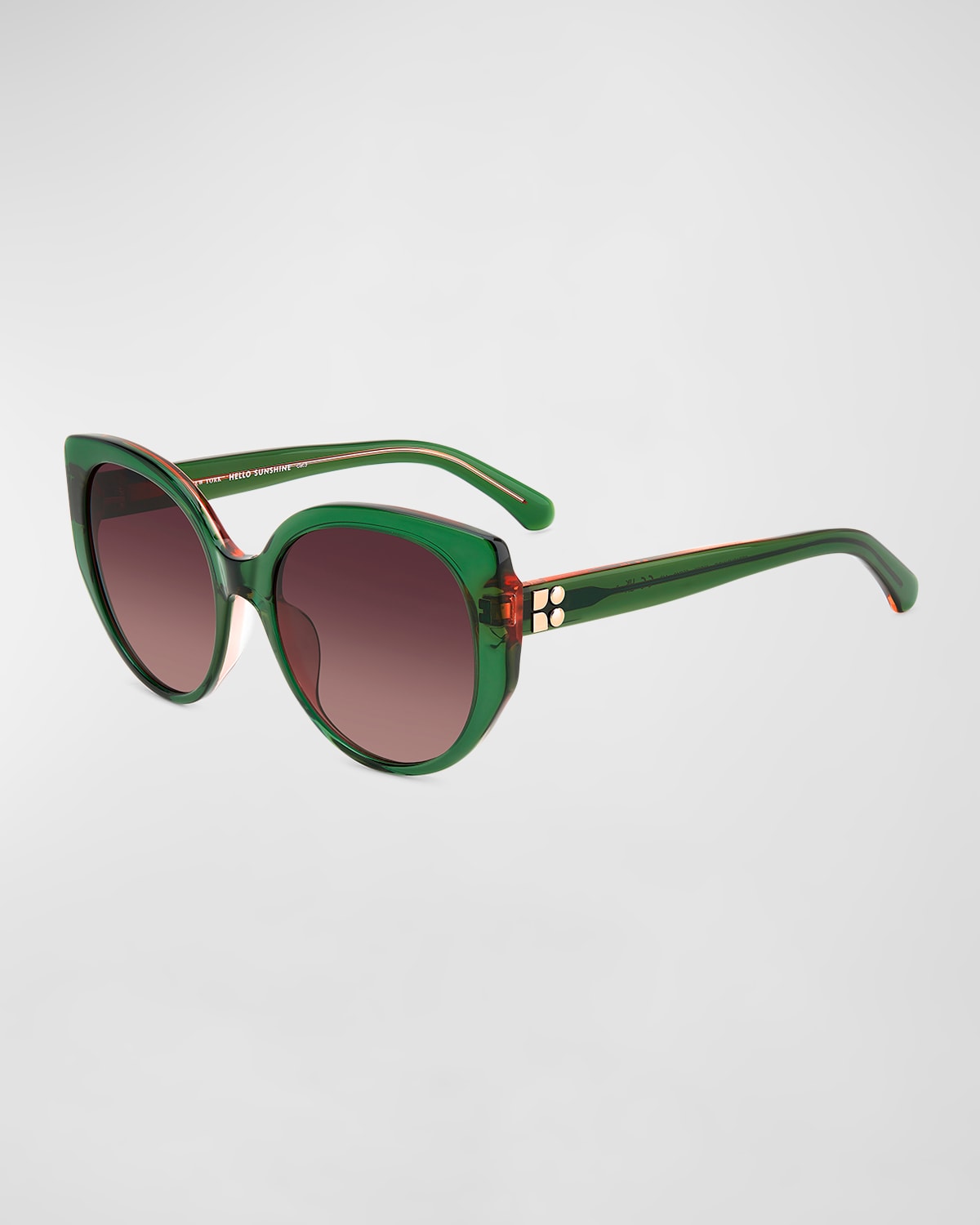 Kate Spade Seraphina Acetate Round Sunglasses In Green