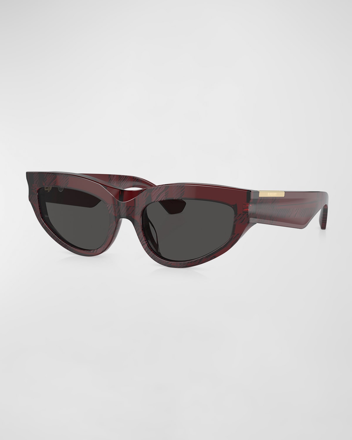 Shop Burberry Beveled Acetate & Plastic Cat-eye Sunglasses In Red
