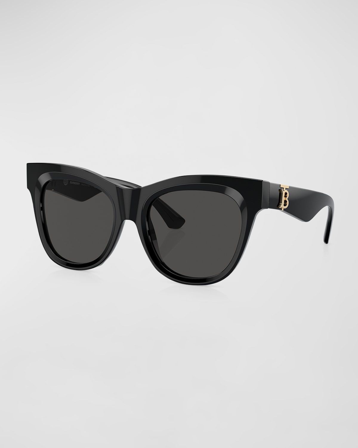 Burberry Tb Acetate & Plastic Square Sunglasses In Black