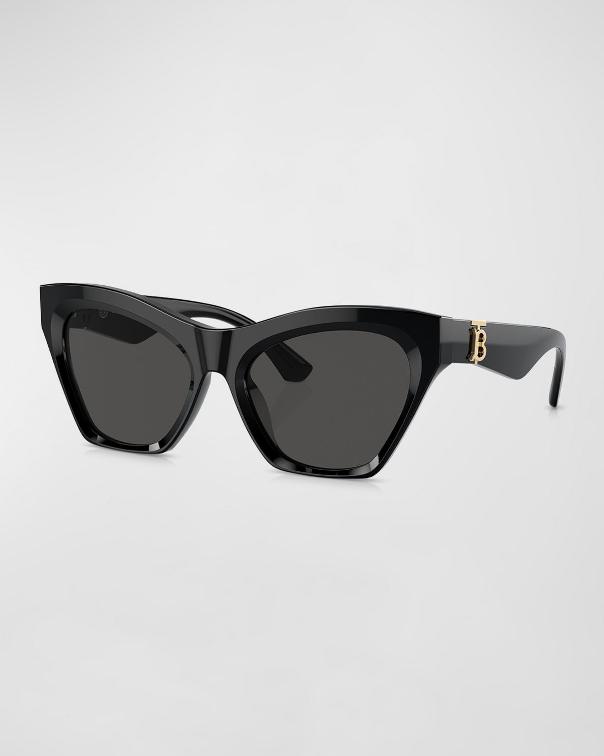 Burberry Tb Acetate & Plastic Cat-eye Sunglasses In Dark Grey