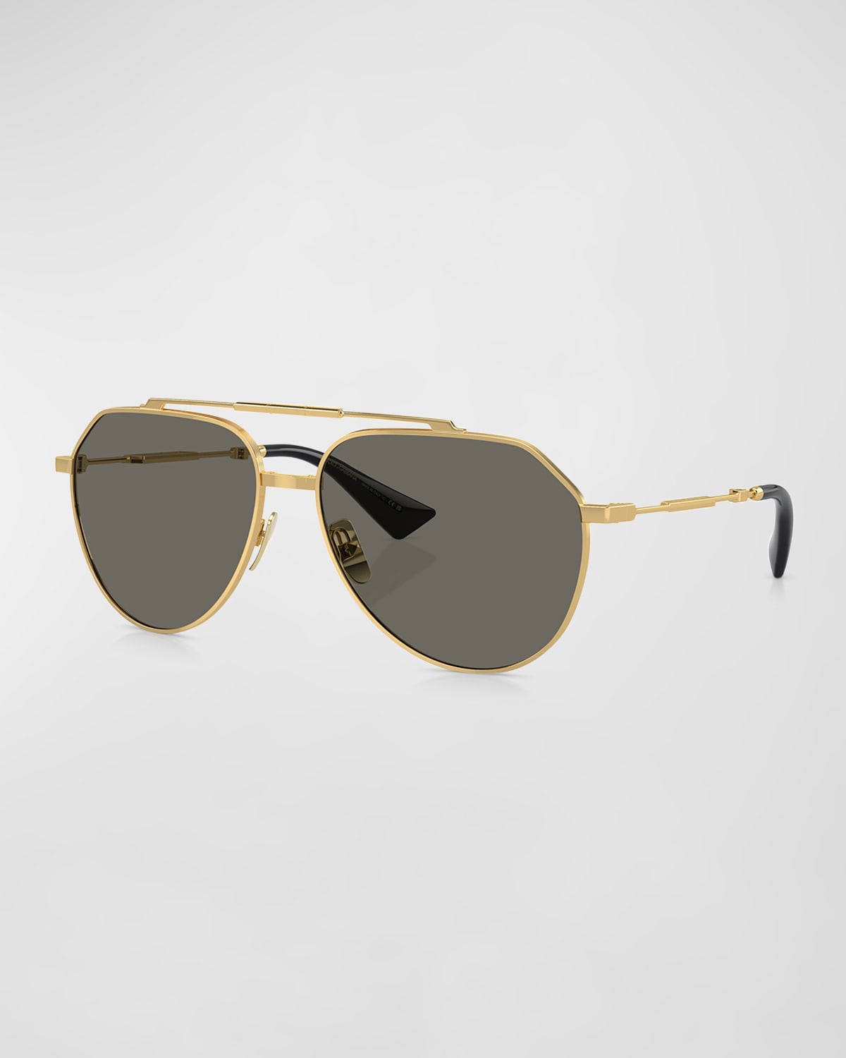 Dolce & Gabbana Stefano Metal Aviator Sunglasses In Gold