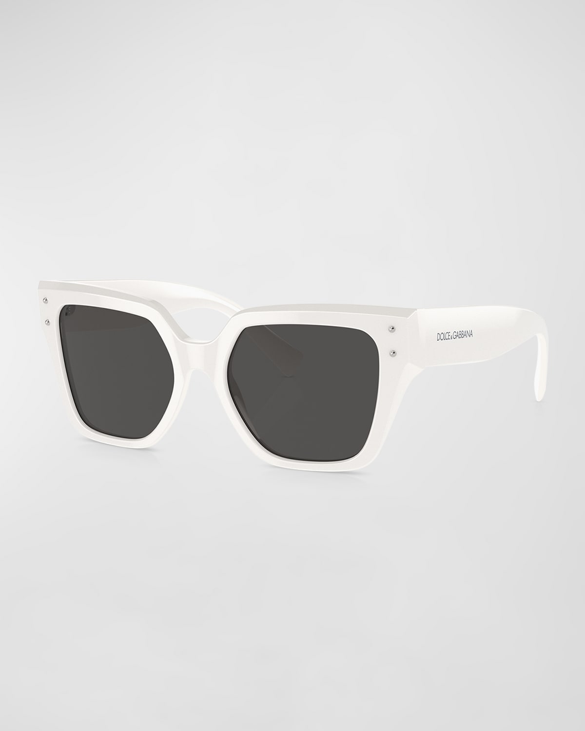 Shop Dolce & Gabbana Monochrome Acetate & Plastic Butterfly Sunglasses In White