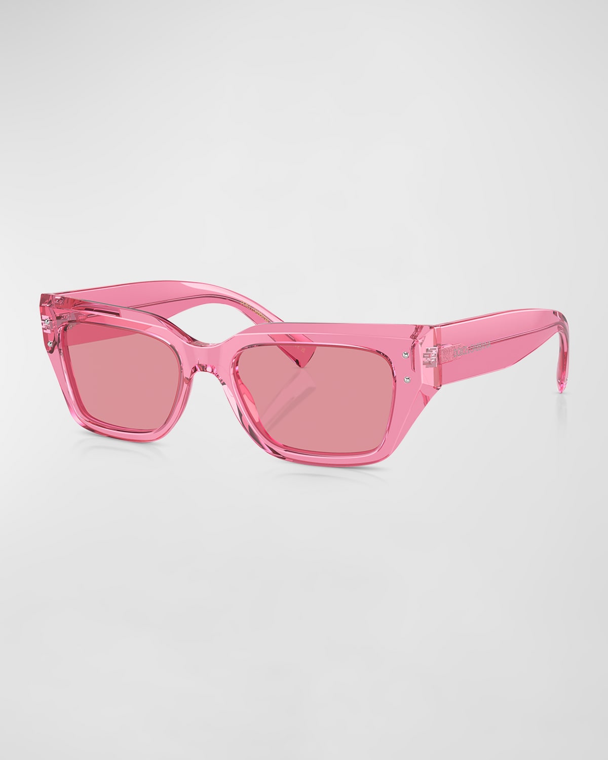 Shop Dolce & Gabbana Sharp Mirrored Acetate & Plastic Cat-eye Sunglasses In Trans Pink