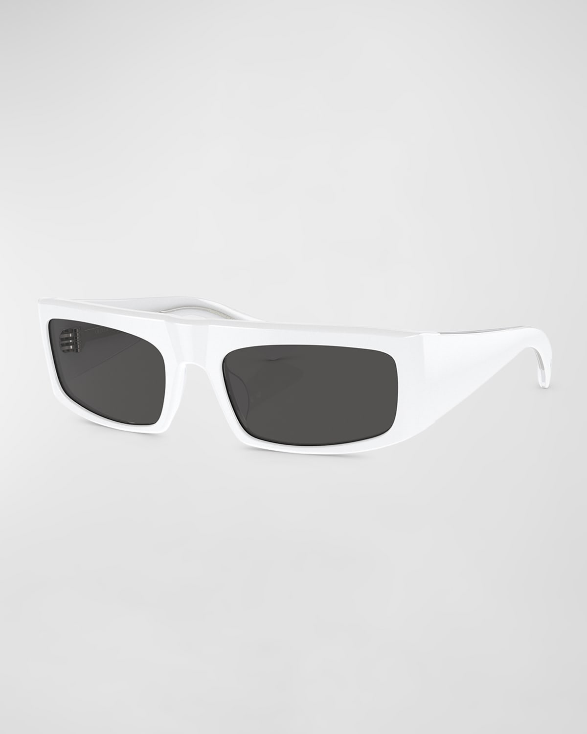 Shop Khaite X Oliver Peoples Bold Acetate Rectangle Sunglasses In White