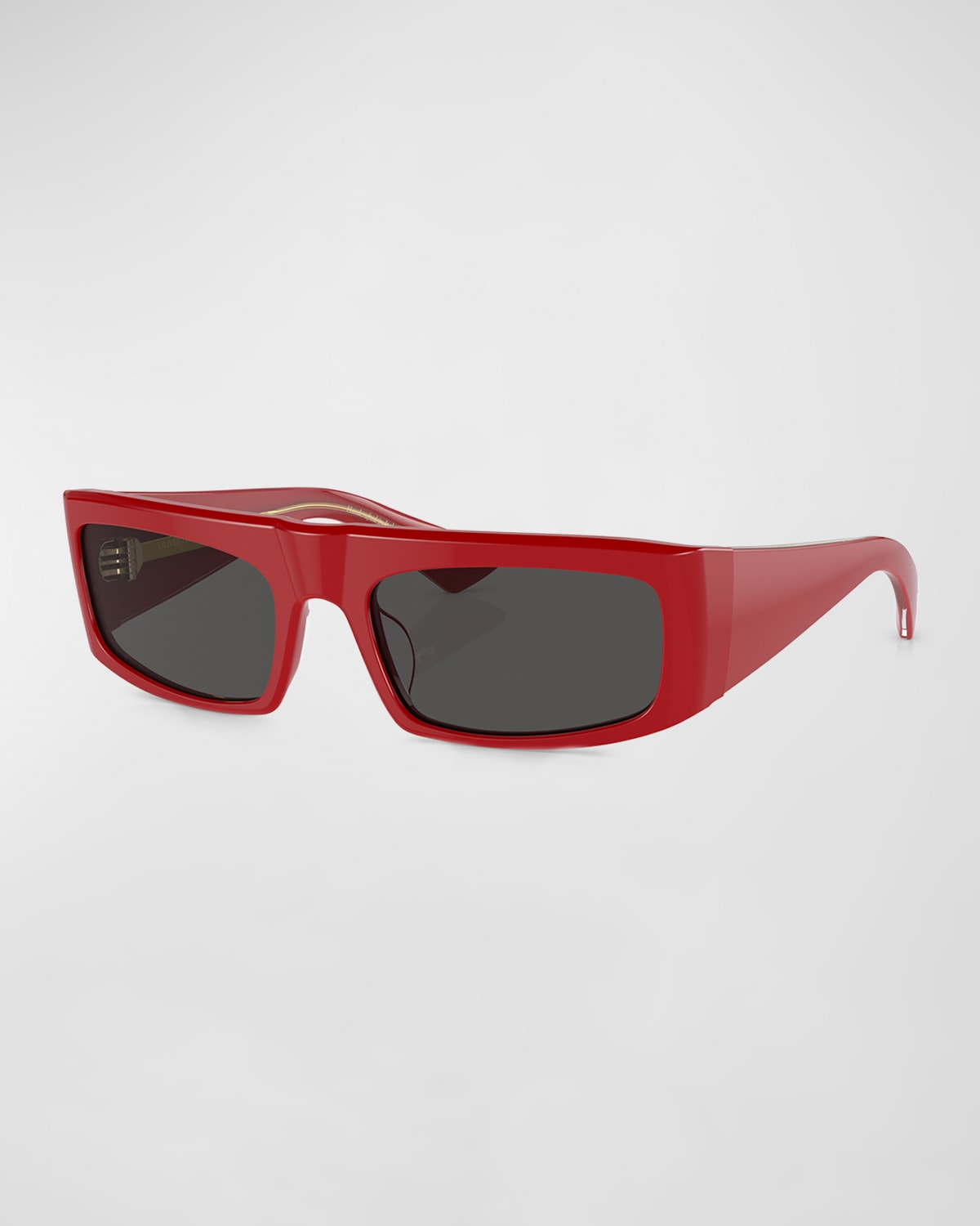 Shop Khaite X Oliver Peoples Bold Acetate Rectangle Sunglasses In Red
